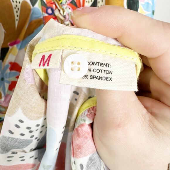 CELIA B Freya Dress Multi Floral Scalloped Edge Midi Shirt Dress Med NEW - Picture 7 of 9